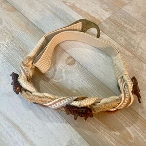 Vintage Stretch Rope Belt With Wooden Animals African Style